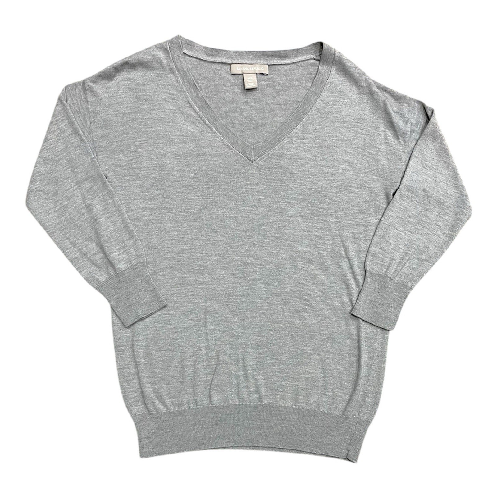 Banana Republic 52% Silk Pullover Sweater Xs Gray Dolman Minimalist Lagenlook